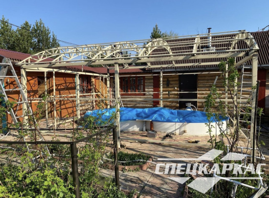 Навес из поликарбоната павильонного типа для бассейна №30 - фото 1259